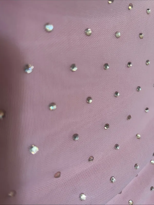 Pink Off-Shoulder Rhinestone Dress - Image 5