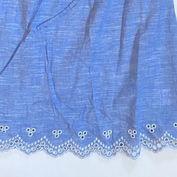 J. Crew Beach Chambray Eyelet ruffle Swim Cover‎ Dress - XS EUC - Image 11