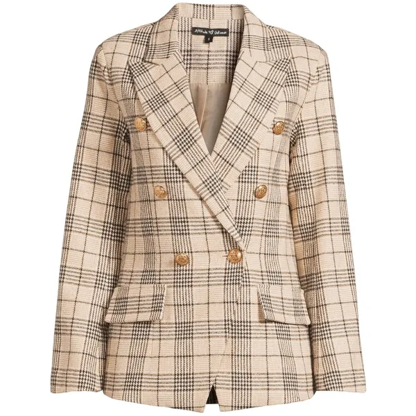 Attitude Unknown Womens Blazer Size L Rust Plaid Ponte Knit Stretch Lined Office - Image 5