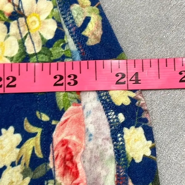 Posh Peanut Blue Pink Floral Button‎ Down Bamboo Classic Pajama Top Shirt Small - Image 8