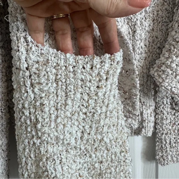 POL Cream Textured Open Knit Women's Cardigan Size Large - Image 9