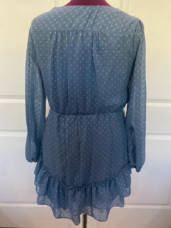 NWT B Smart Blue Long Sleeve Dress Size 9 - Image 5