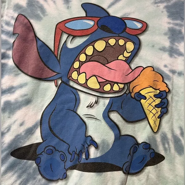 Disney Stitch Ice Cream Tie Dye T-Shirt - Image 2