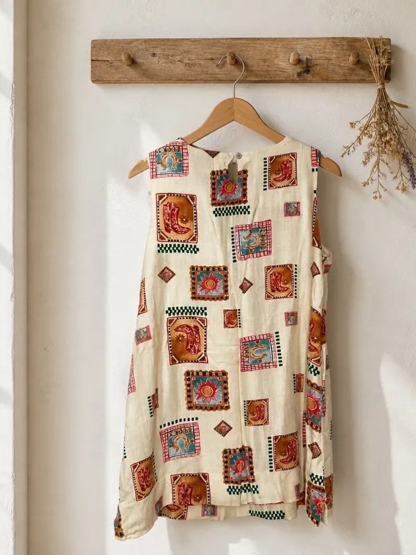 Paper Heart Beige Patchwork Print Mini Dress - Image 3