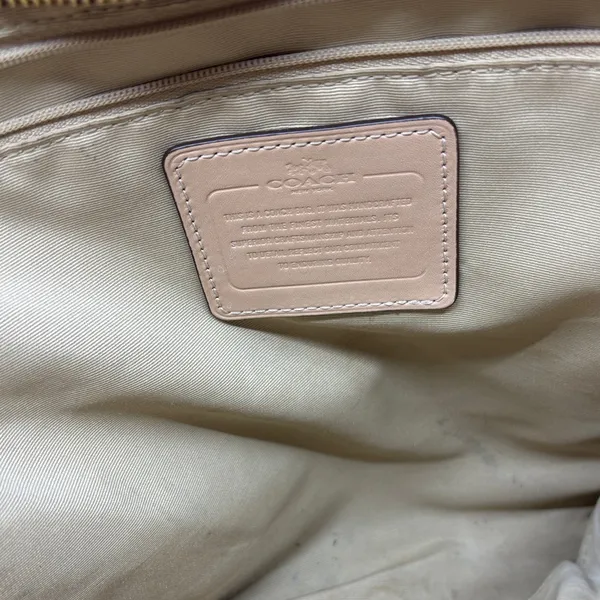 Coach Tan Leather Tote with Heart Scarf - Image 10