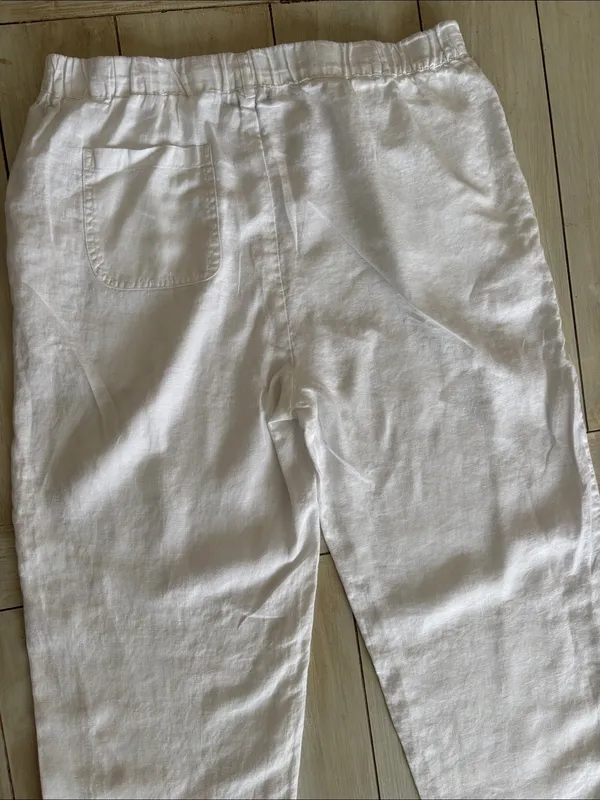 Quince 100% European Linen Pants White Large - Image 6