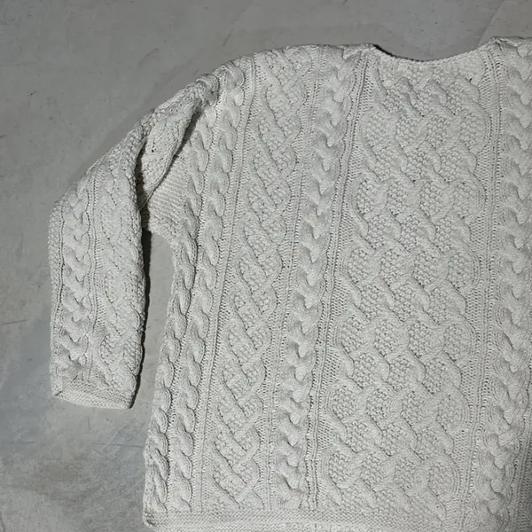 Vintage Abercrombie & Fitch Cable Knit Sweater Hand Made Grandpacore SZ S Thick - Image 12