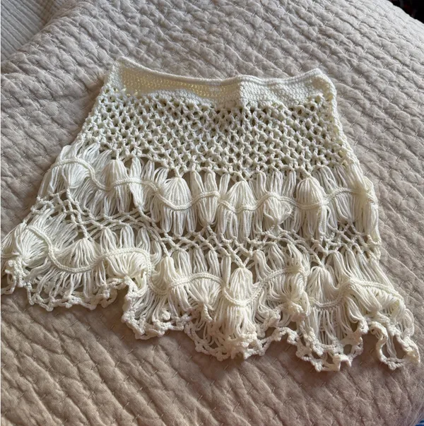 SheIn White crochet mini skirt coverup - Image 2