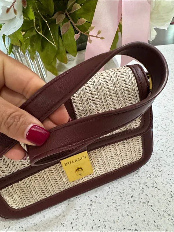 🤎BULAGGI Summer Woven Bag Brown - Image 9