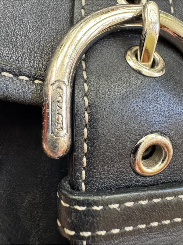 Vintage Coach Black Leather Soho Duffle Flap Crossbody Bag 9480 Y2K - Image 5
