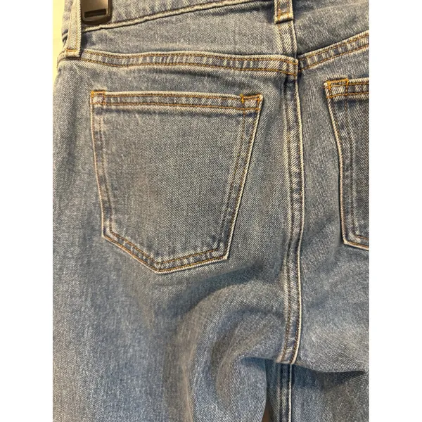 Abercrombie & Fitch Curve Love The 90s Straight Mid Rise Jeans Blue 25 Long boho - Image 6