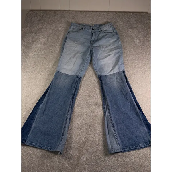 shyanne jeans super flare raw hem color block 32 - Image 3