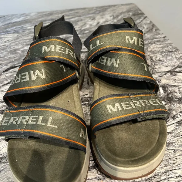Merrell Olive and Orange Strap Sandals - Image 2