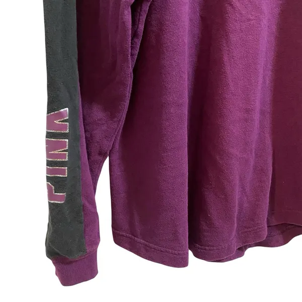 PINK Victoria's Secret Spell‎ Out purple long sleeve graphic sweater Pullover - Image 5