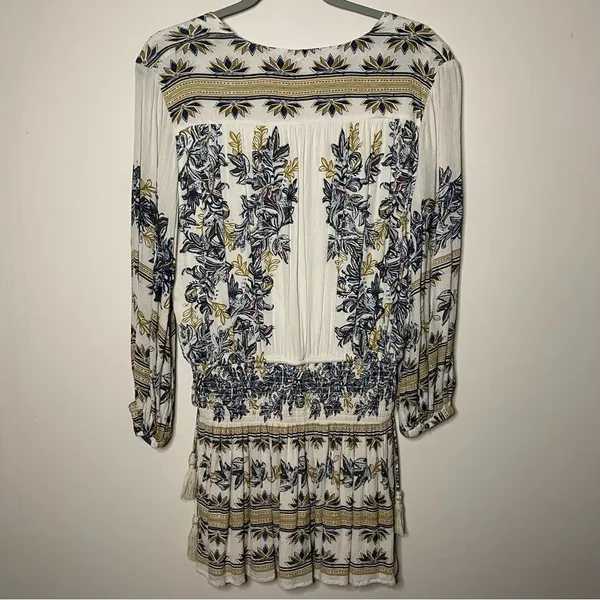Free People Moonlight Drive Mini Boho Peasant Dress Ivory Small - Image 11