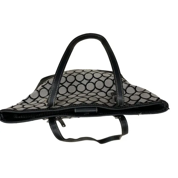 Nine West Womens Black and White Large Handbag Shoulder Bag SKU 1460 - Image 3