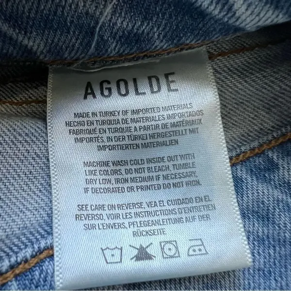 Agolde Vintage Wash Toni Jeans 24 High Rise Light Blue Designer Denim - Image 10