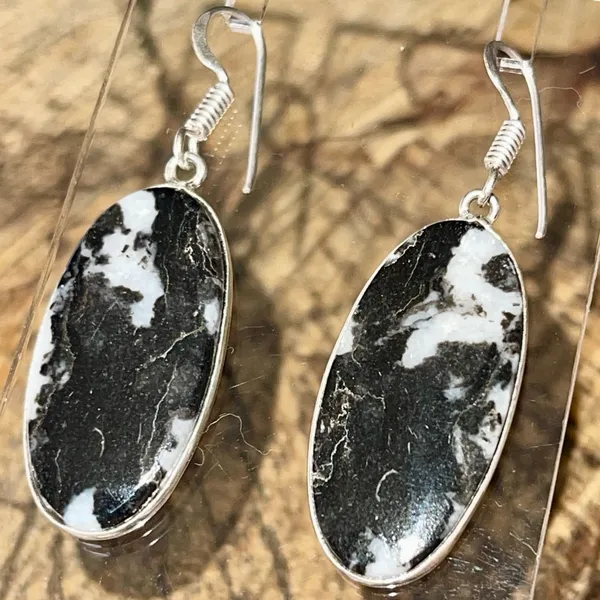 White Buffalo Turquoise Earrings 1 7/8” - Image 3