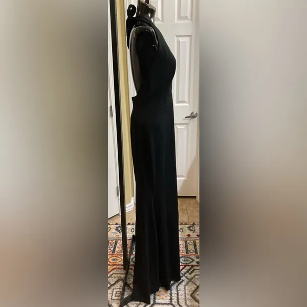 Dress the Population Camden Sleeveless Halter Plunging Gown – Black – Medium - Image 6
