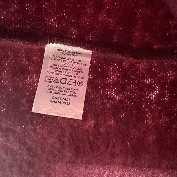 Loft Size Large Sweater Red Fleece Pullover 1/4 Snap Long‎ Sleeve Outerwear NWT - Image 5