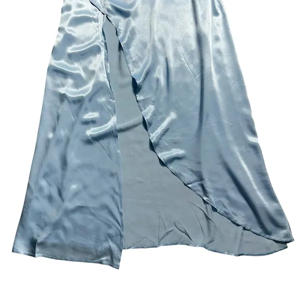 For Love & Lemons Pastel Blue Satin James Maxi Dress Womens M - Image 4