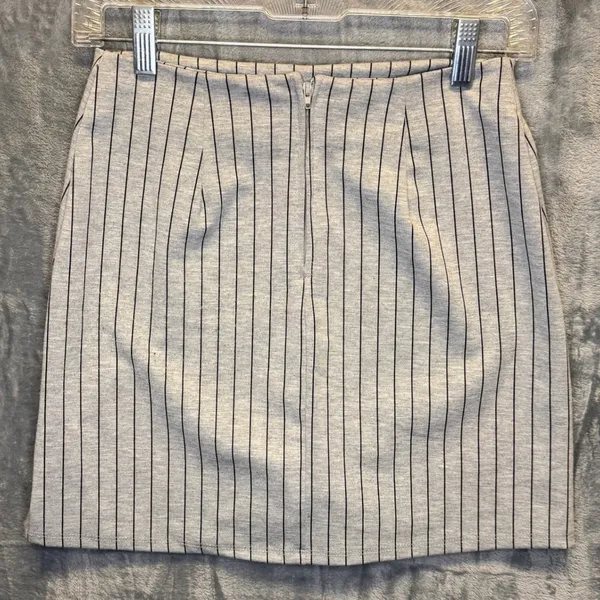 2131 | Altar'd State Pinstripe Stretch Mini Skirt Grey Women Size S - Image 2