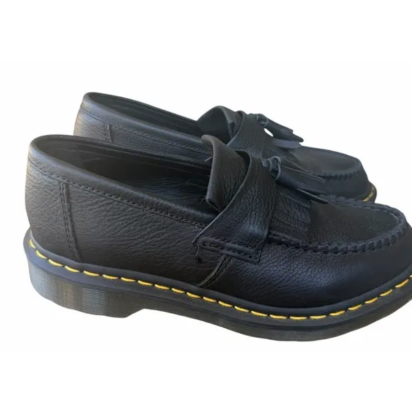 Dr. Martens Adrian Quad Black Platform Chunky Leather Tassle Loafer Women’s 9 - Image 2