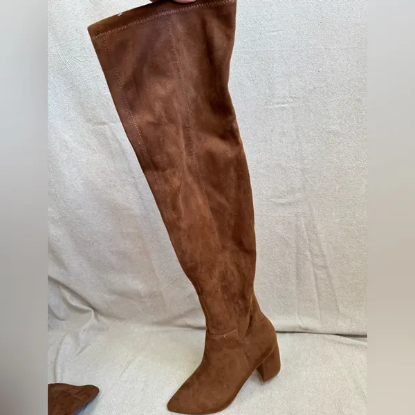 Steve Madden Women's Over the Knee Nifty Boots Brown Faux Suede Size 7M - Image 5
