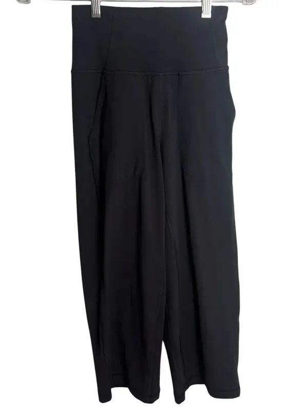 lululemon Align Super-High-Rise Wide-Leg Crops in black. 2 - Image 2