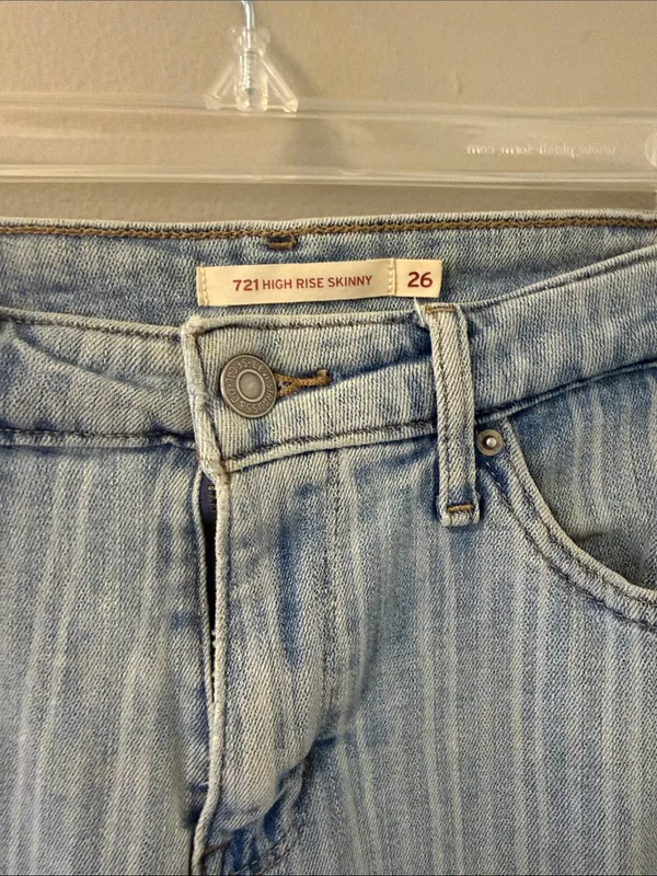 Levi's 721 High Rise Skinny Striped Women's Jeans in sapphire stripe 26 - Image 4