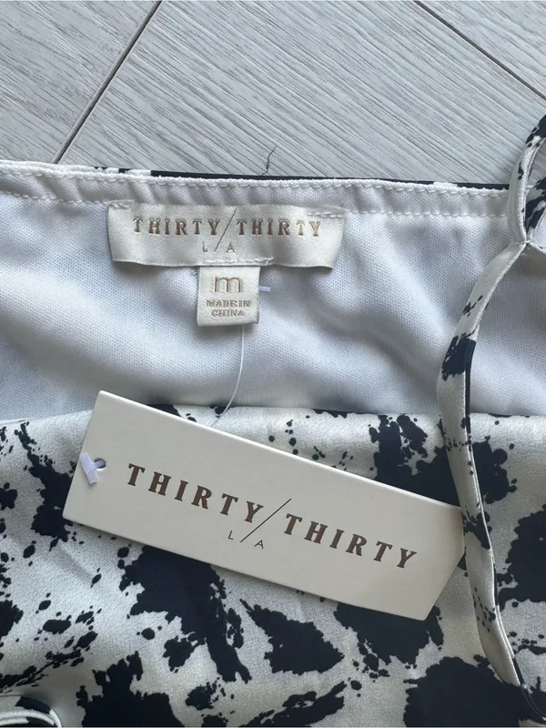 Thirty Thirty Cow Print Satin Maxi Dress Size Medium - Image 5
