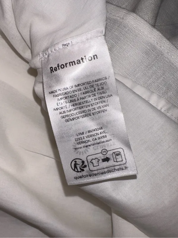 NEW Reformation Malvina White Linen Puff-Sleeve Mini Dress sz 12 - Image 7