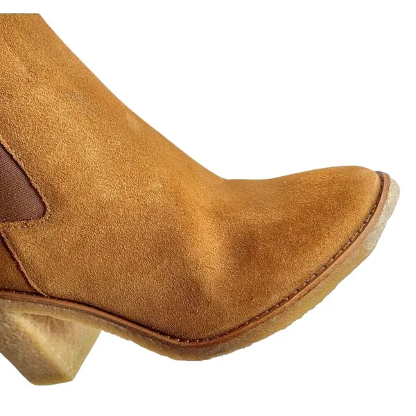 Lauren Ralph Lauren Marianna Tan Suede Chelsea Ankle Boots Block Heel Size 5.5B - Image 6