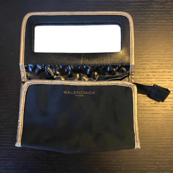 Vintage Balenciaga Makeup Bag Small Cosmetic Pouch with Mirror - Image 8