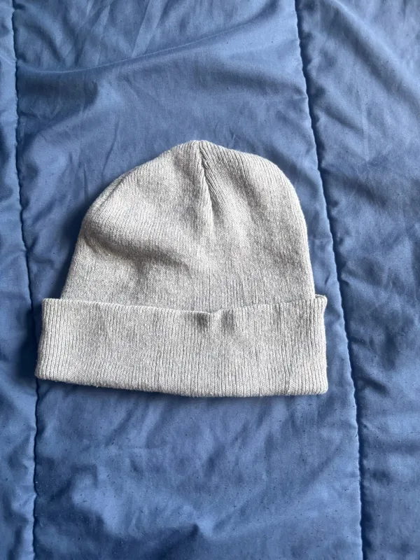 Gray Acrylic Knit Beanie Hat Unisex One Size Stretch Solid Casual Winter Fall - Image 6
