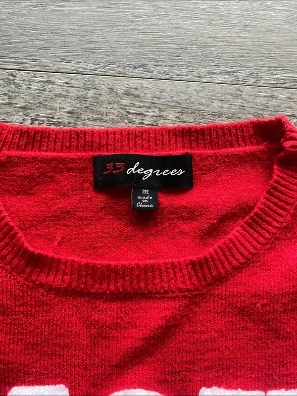32 Degrees Amour Red Crewneck Sweater Womens Sz Medium - Image 2