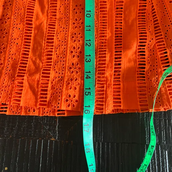 Damson Madder Fiji Bright Orange Eyelet Women's Wrap Mini Skirt Size 12 EUC - Image 4