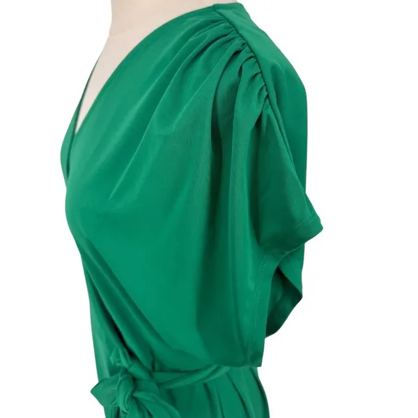 NWT Mango Women's Bow‎ Wrap Midi Dress Kelly Green Size 6 Feminine Contemporary - Image 8