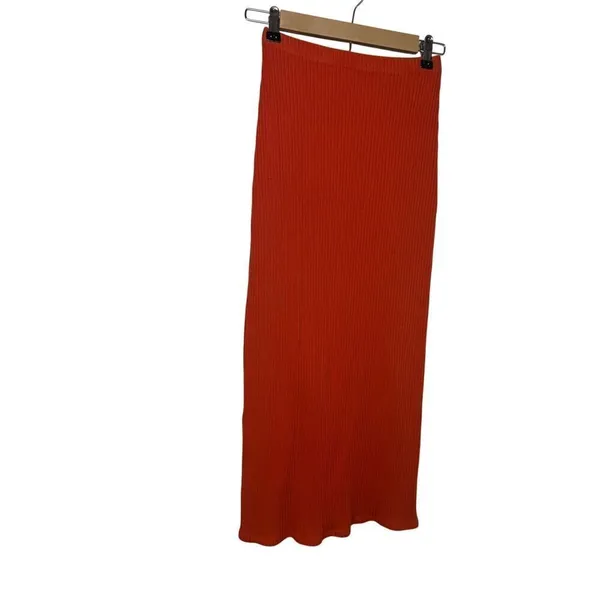 Reformation Burnt Orange Ribbed Midi Maxi Skirt Sz. XS - Image 6