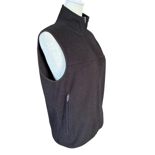 GAP zip up sleeveless mock neck black stretchy vest with pockets women's XS - Image 2