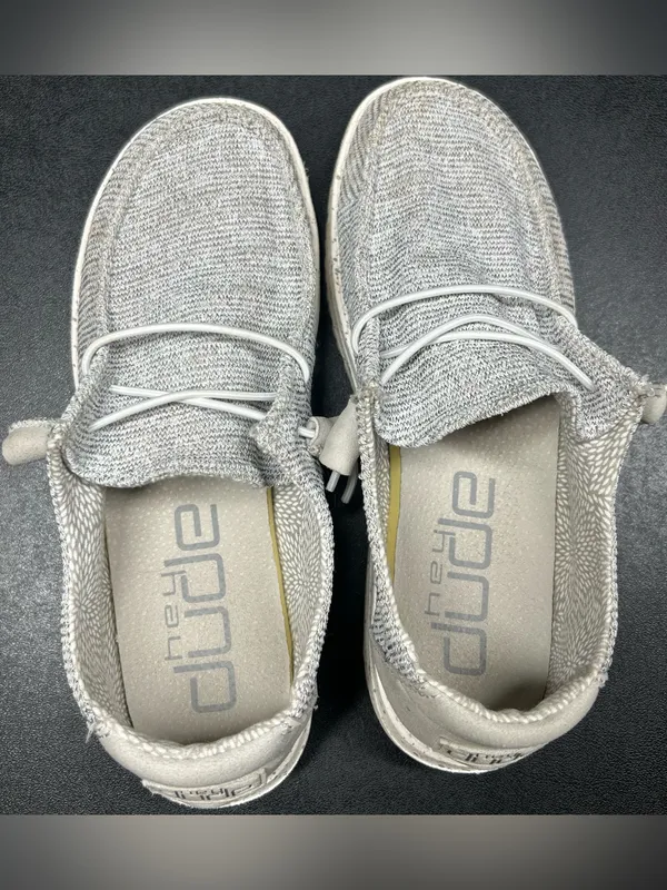 Hey Dude Women’s Size 5 Wendy Grey Stretch Cloud Slip On Shoes - Image 5