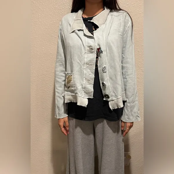 Vintage Phyllis Maxx Green/Blue Button-Up Cardigan Size‎ M - Image 7