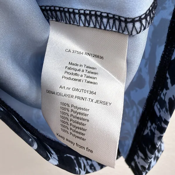 J.Lindeberg Shirt Womens Small Blue Dena Icelayer Print TX Jersey Golf Top - Image 7