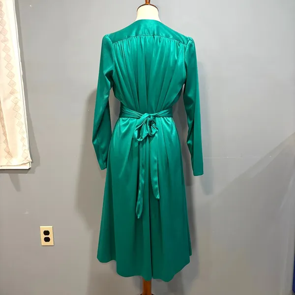 VTG Cocktail Dress 80s 90s Romantic Studio 54 Maximalist Party Glam Metallic S - Image 4