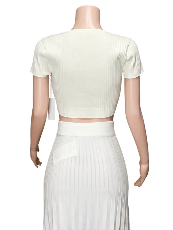 REFORMATION Anny Knit Cropped Cardigan, Gossamer, Small - Image 6