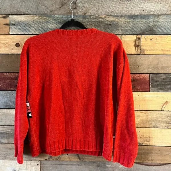 Coldwater Creek Red Christmas Tree Car‎ Sweater Size Small - Image 2