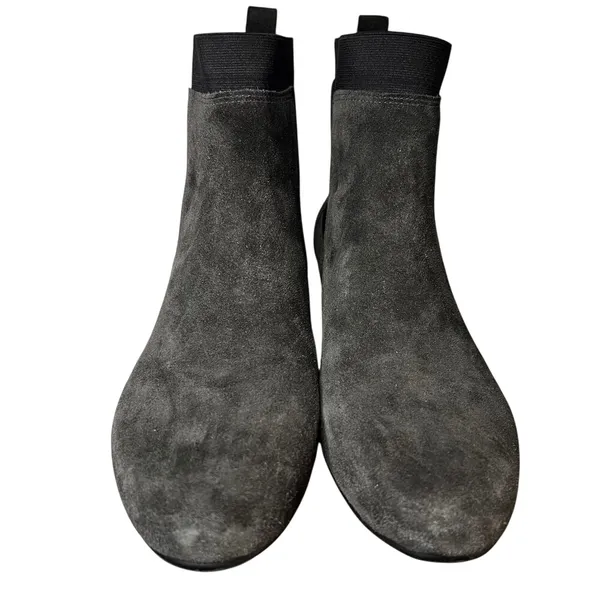 Nurture Ankle Boots Womens 10M Grey Suede Low Wedge‎ Chelsea Pull On Comfort - Image 3