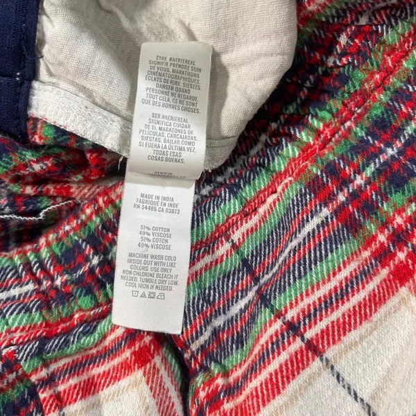 Aerie Red White Plaid Ruffle Hem Boxer Pajama Shorts Womens Medium - Image 5