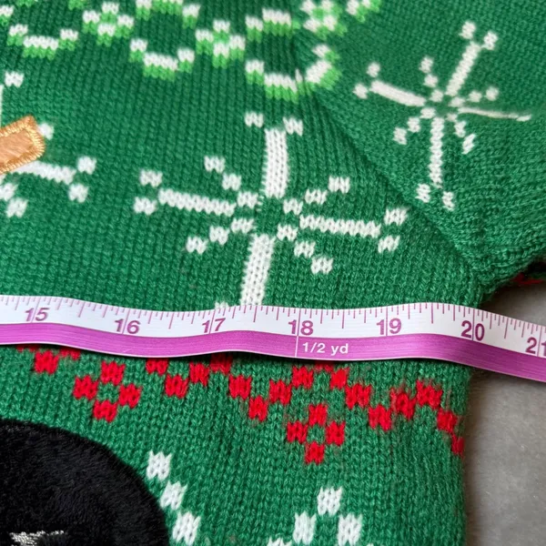 Holiday Time Womens Size Medium Ugly Christmas Sweater Cow Reindeer Green Winter - Image 9