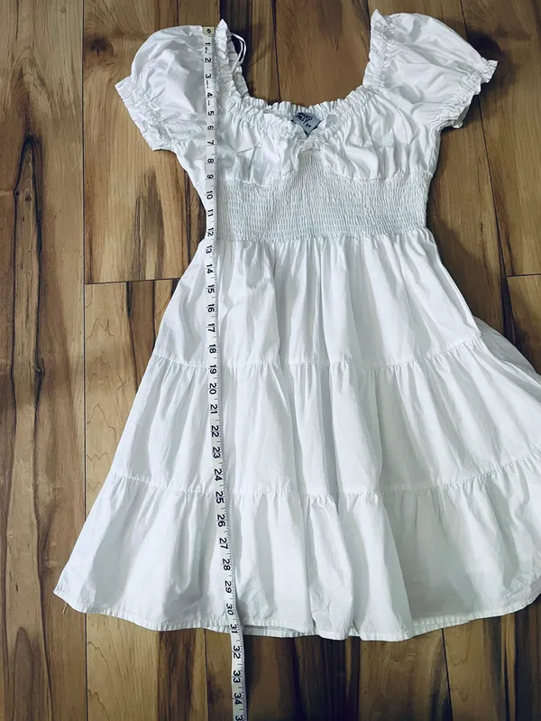 Princess Polly Daniela Mini Dress White Ruffle Size 4 - Image 4